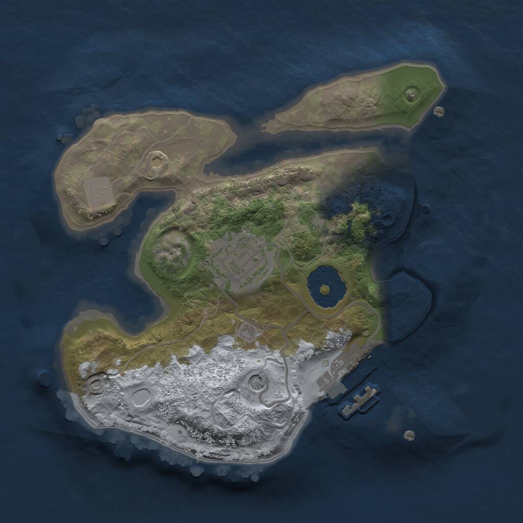 Rust Map: Procedural Map, Size: 2000, Seed: 1379321574, 4 Monuments
