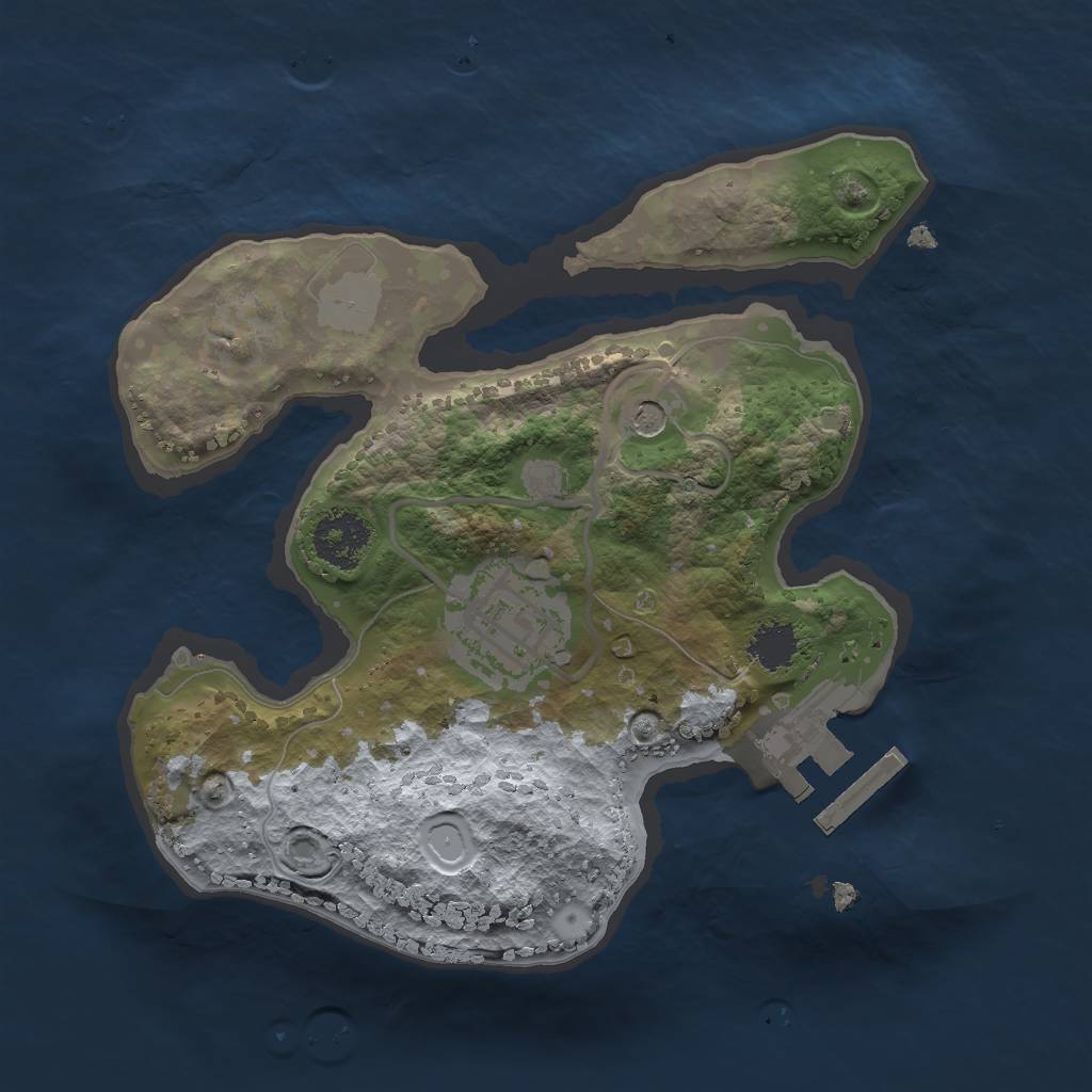 Rust Map: Procedural Map, Size: 2000, Seed: 1379321574, 6 Monuments