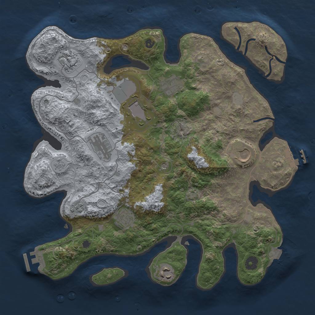 Rust Map: Procedural Map, Size: 3500, Seed: 892502379, 16 Monuments