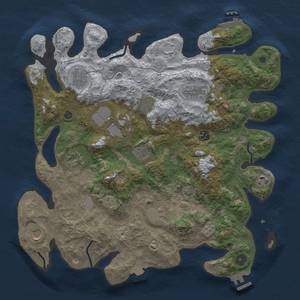 Thumbnail Rust Map: Procedural Map, Size: 4000, Seed: 1056077642, 19 Monuments