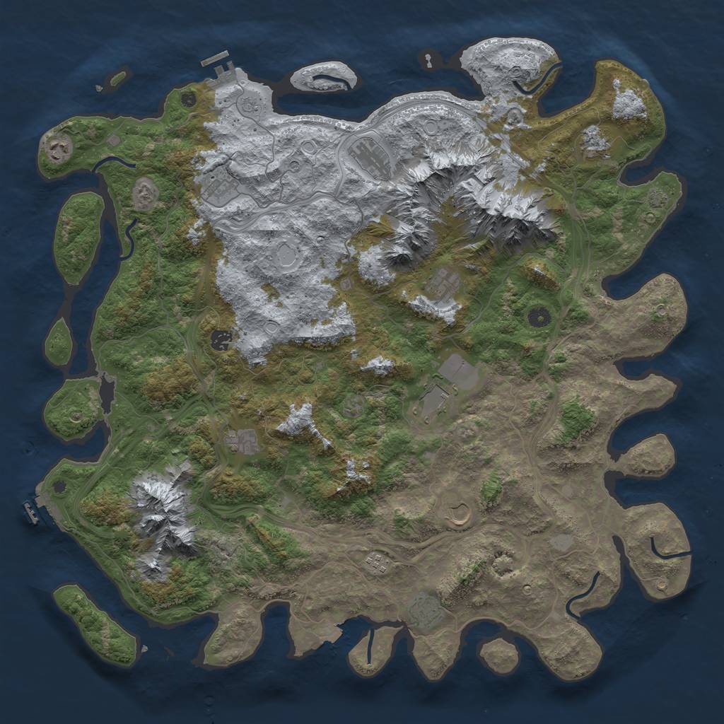 Rust Map: Procedural Map, Size: 5000, Seed: 233518378, 19 Monuments