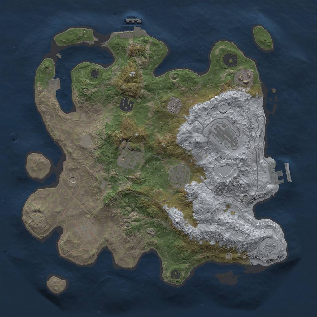 Rust Map: Procedural Map, Size: 3300, Seed: 1271700245, 15 Monuments