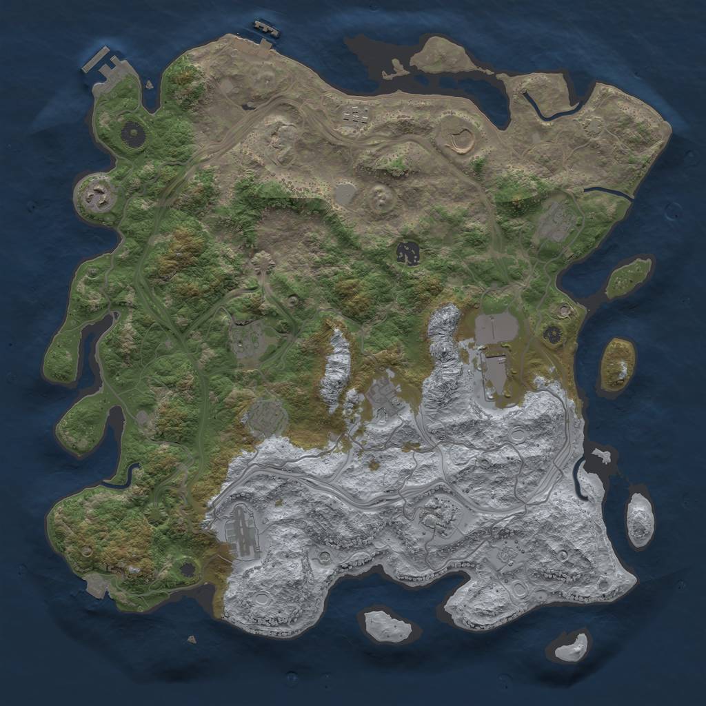 Rust Map: Procedural Map, Size: 4250, Seed: 21347704, 19 Monuments