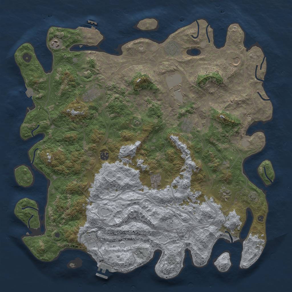 Rust Map: Procedural Map, Size: 4882, Seed: 134800370, 19 Monuments