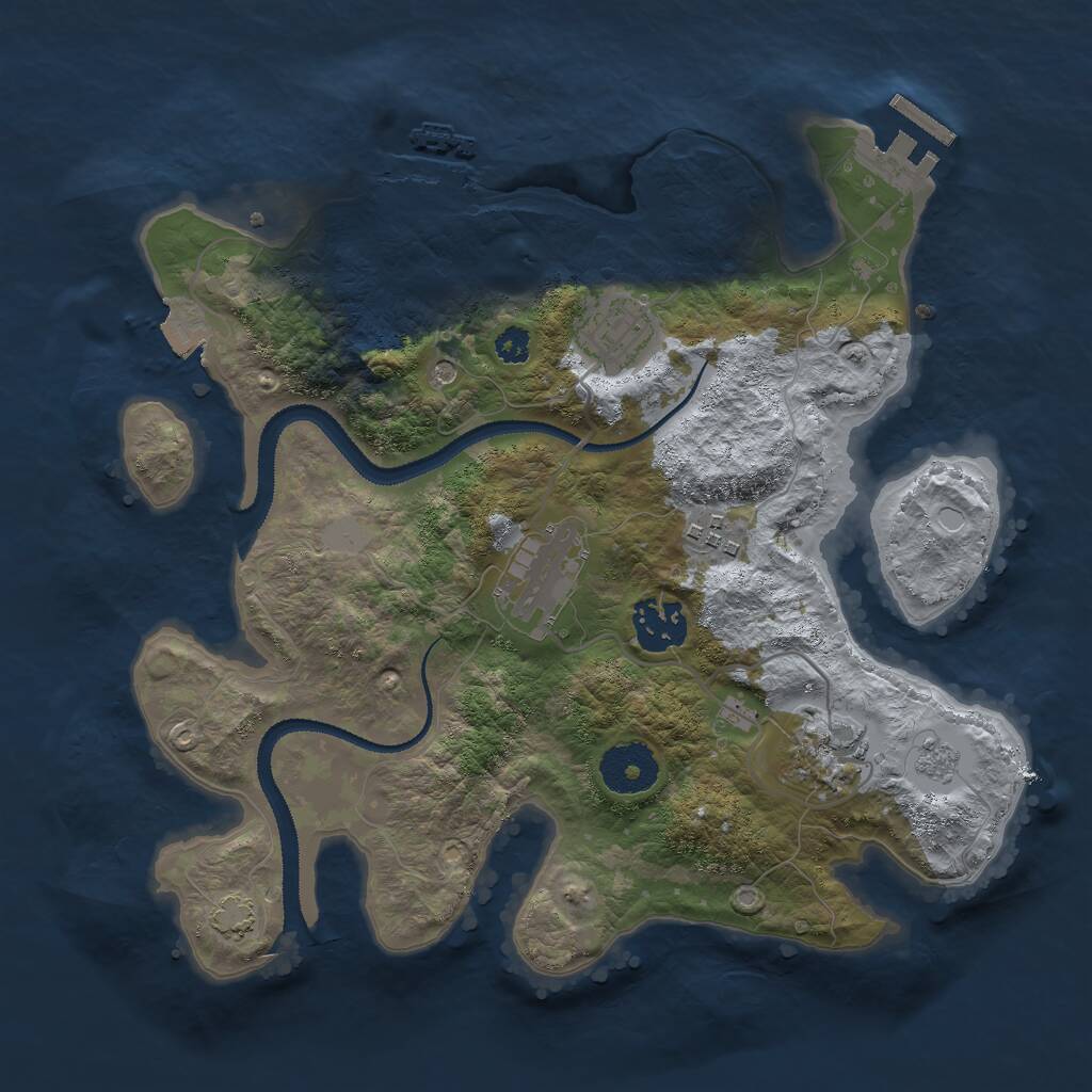 Rust Map: Procedural Map, Size: 3000, Seed: 1380, 11 Monuments