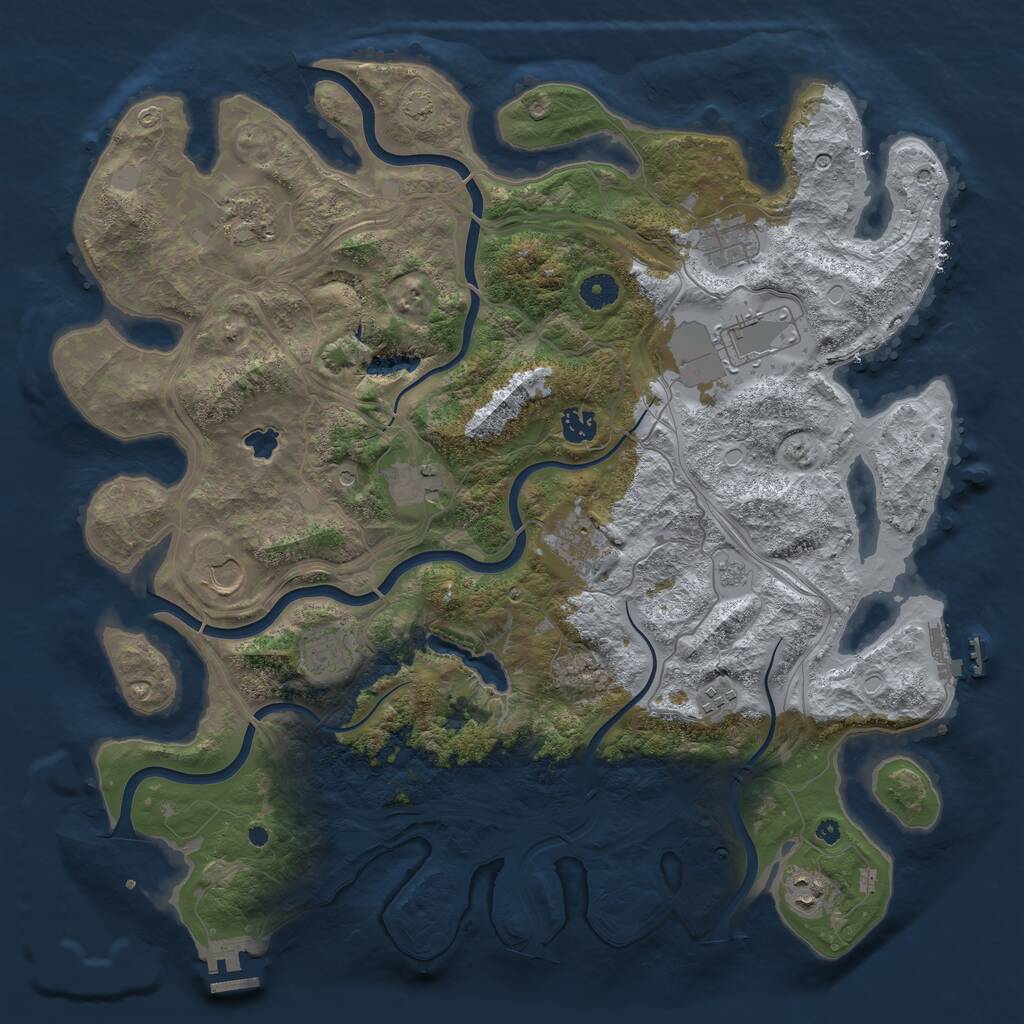 Rust Map: Procedural Map, Size: 4250, Seed: 55634325, 16 Monuments