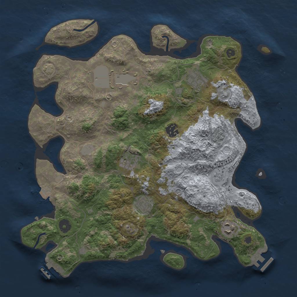 Rust Map: Procedural Map, Size: 3500, Seed: 995214882, 15 Monuments