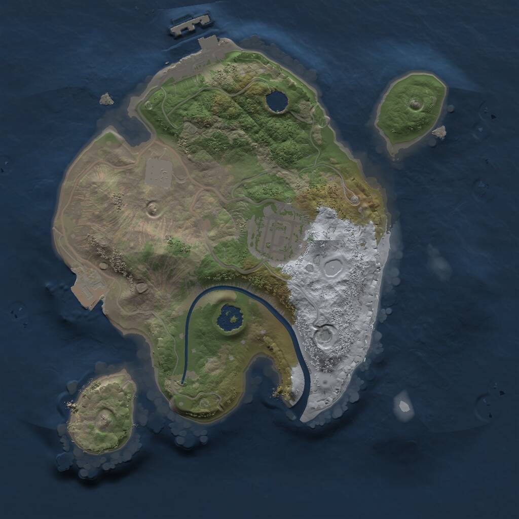 Rust Map: Procedural Map, Size: 2000, Seed: 153660, 3 Monuments