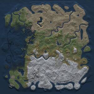 Thumbnail Rust Map: Procedural Map, Size: 6000, Seed: 58006953, 17 Monuments