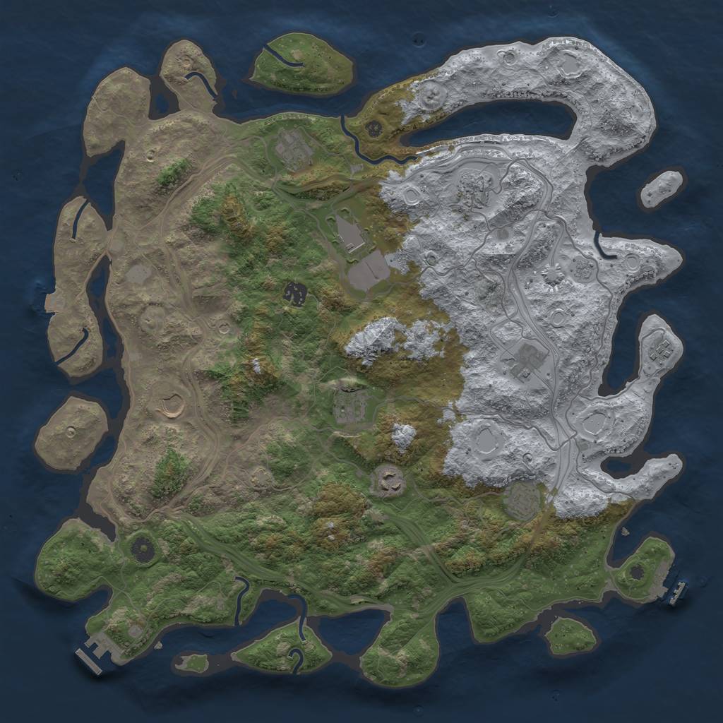 Rust Map: Procedural Map, Size: 4500, Seed: 23936288, 18 Monuments