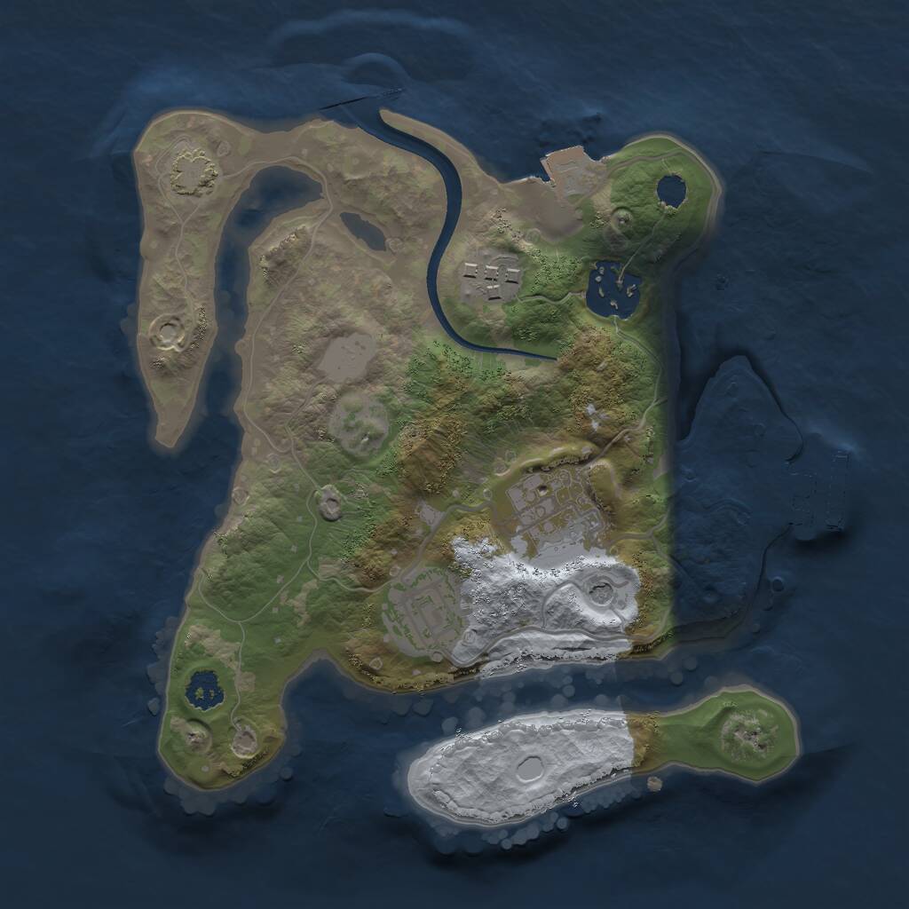 Rust Map: Procedural Map, Size: 2400, Seed: 654491304, 8 Monuments