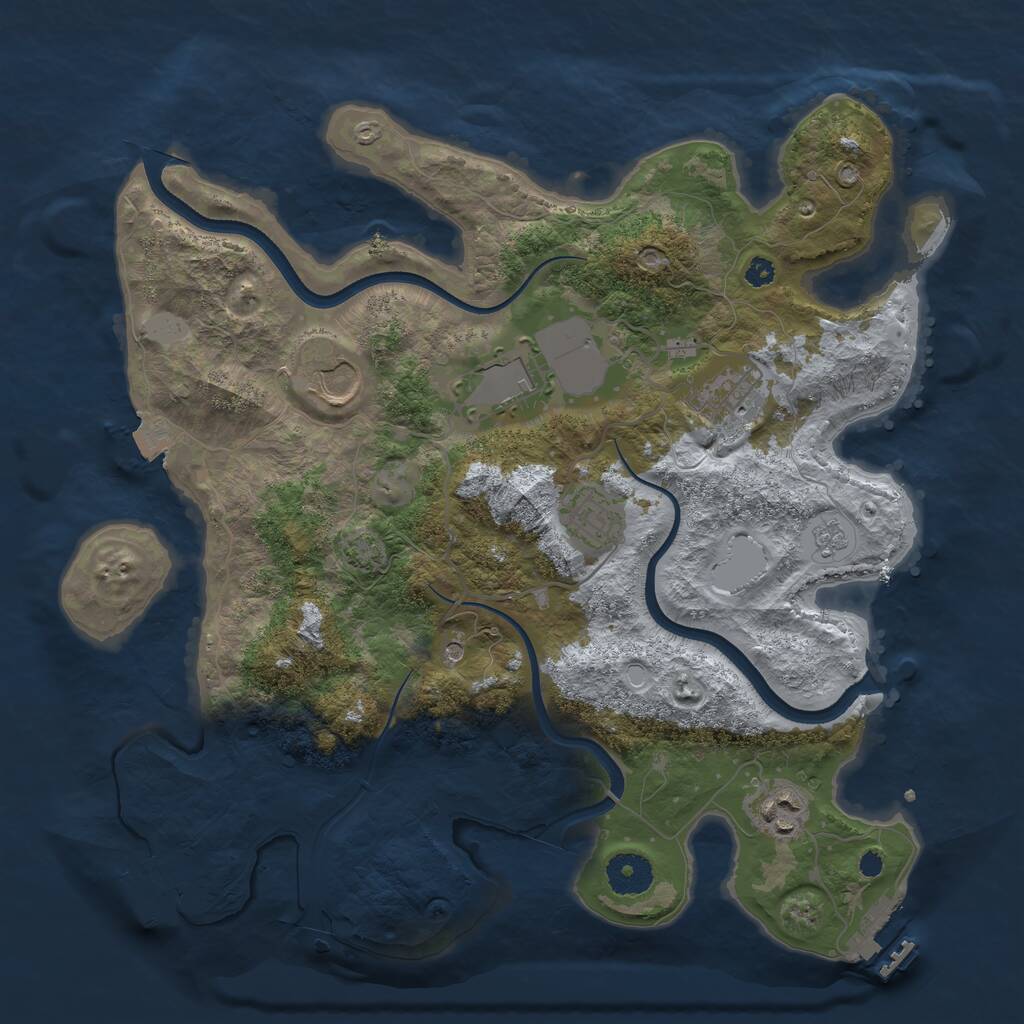 Rust Map: Procedural Map, Size: 3500, Seed: 1680889361, 11 Monuments