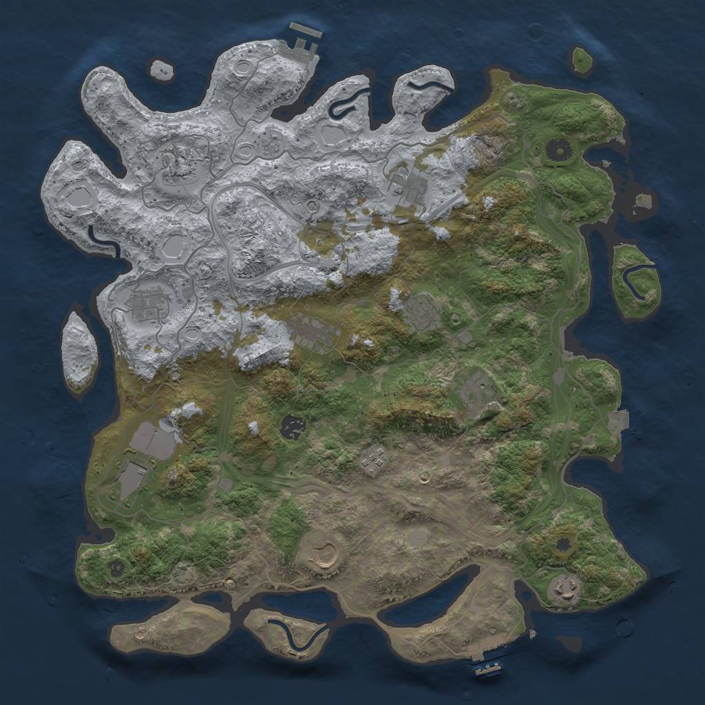 Rust Map: Procedural Map, Size: 4250, Seed: 272419977, 19 Monuments