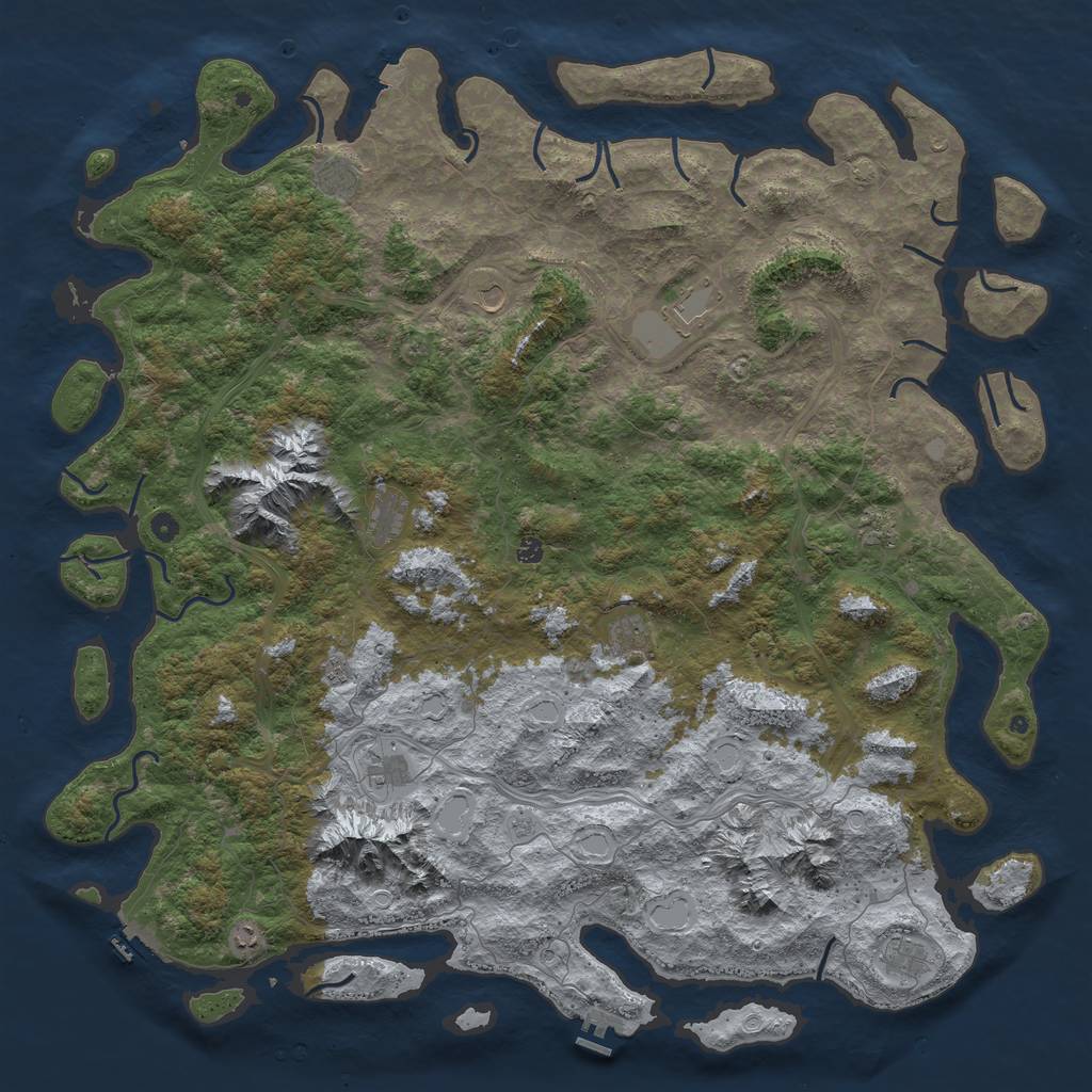 Rust Map: Procedural Map, Size: 6000, Seed: 1481194223, 19 Monuments