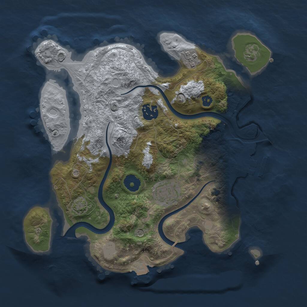 Rust Map: Procedural Map, Size: 2800, Seed: 1317613018, 7 Monuments