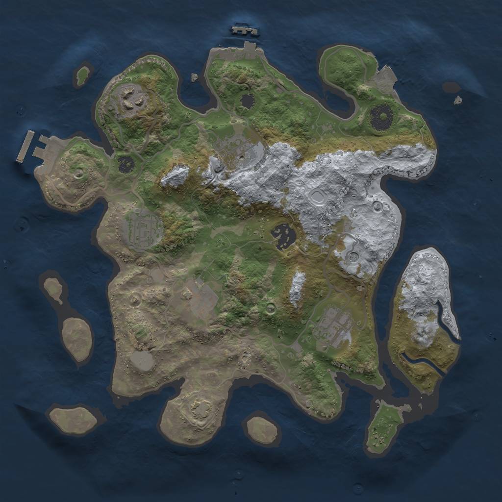 Rust Map: Procedural Map, Size: 3000, Seed: 103555946, 13 Monuments