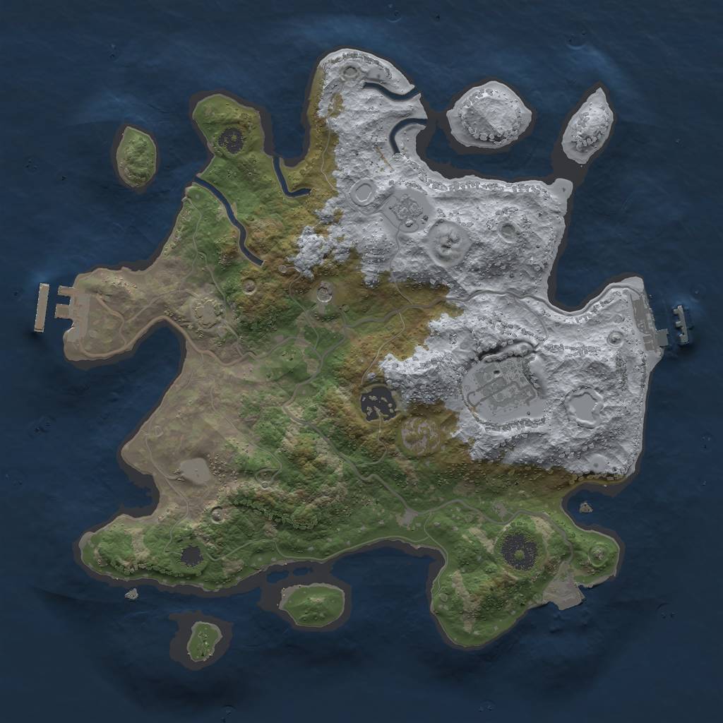 Rust Map: Procedural Map, Size: 3000, Seed: 16819, 10 Monuments