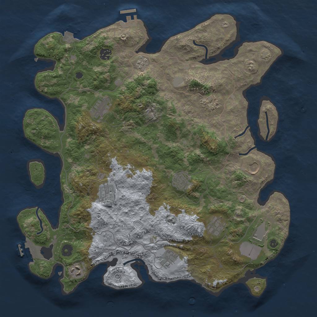 Rust Map: Procedural Map, Size: 4000, Seed: 431859230, 19 Monuments