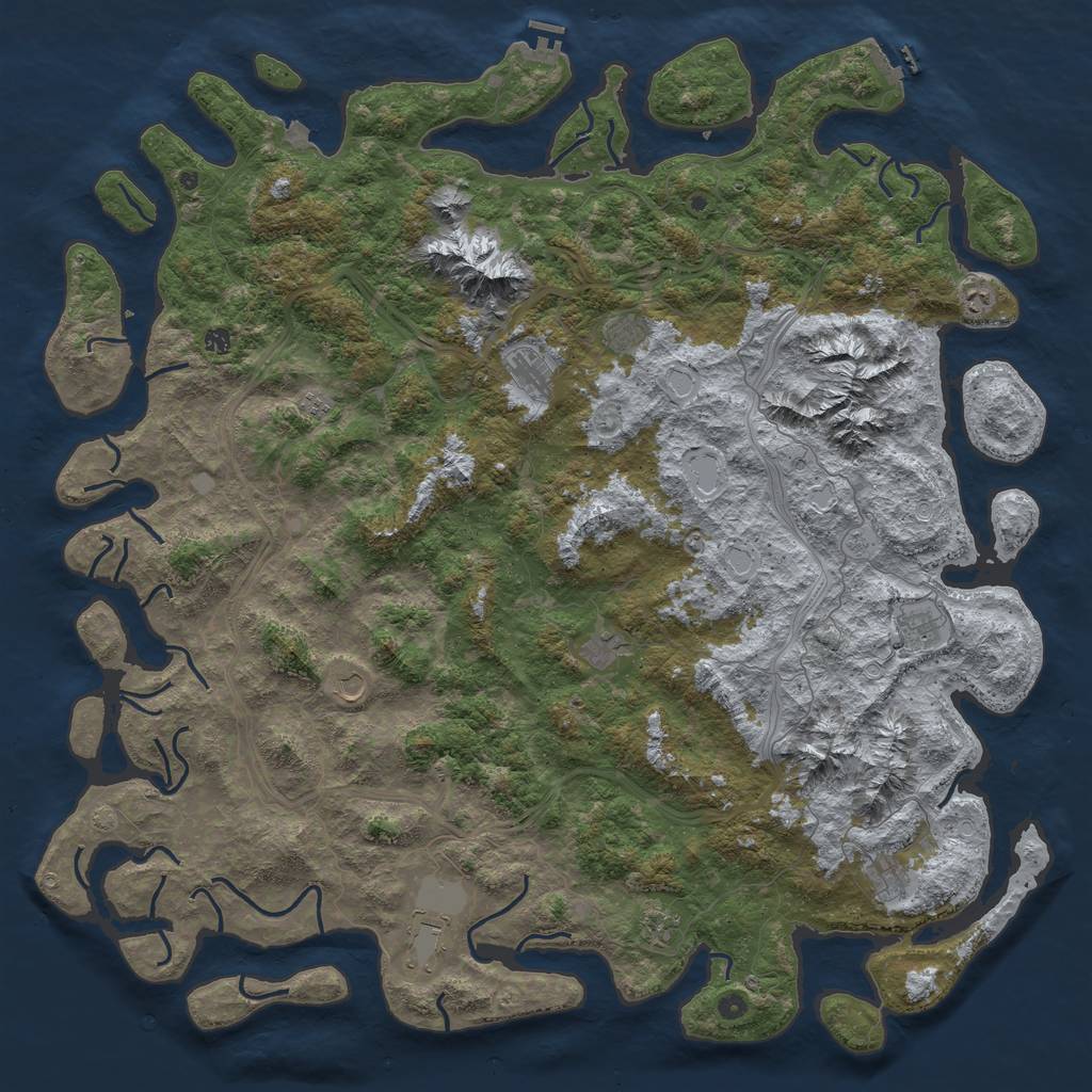 Rust Map: Procedural Map, Size: 6000, Seed: 74591, 19 Monuments