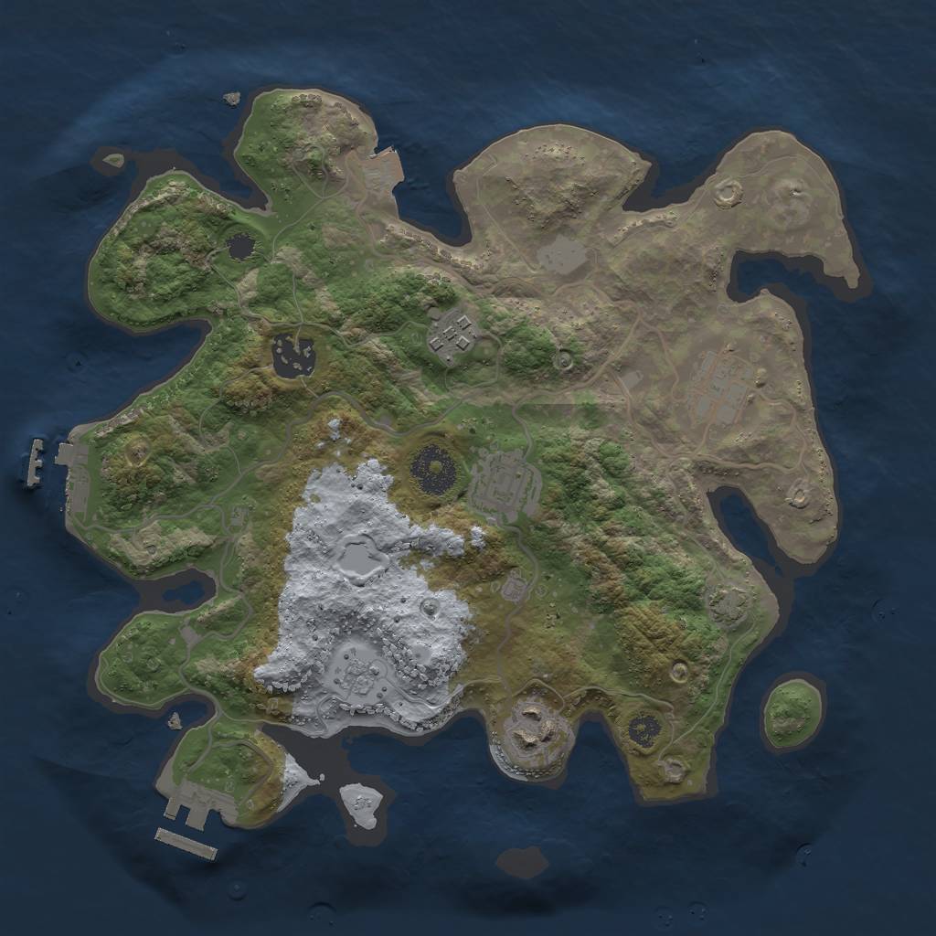 Rust Map: Procedural Map, Size: 3000, Seed: 583056336, 12 Monuments