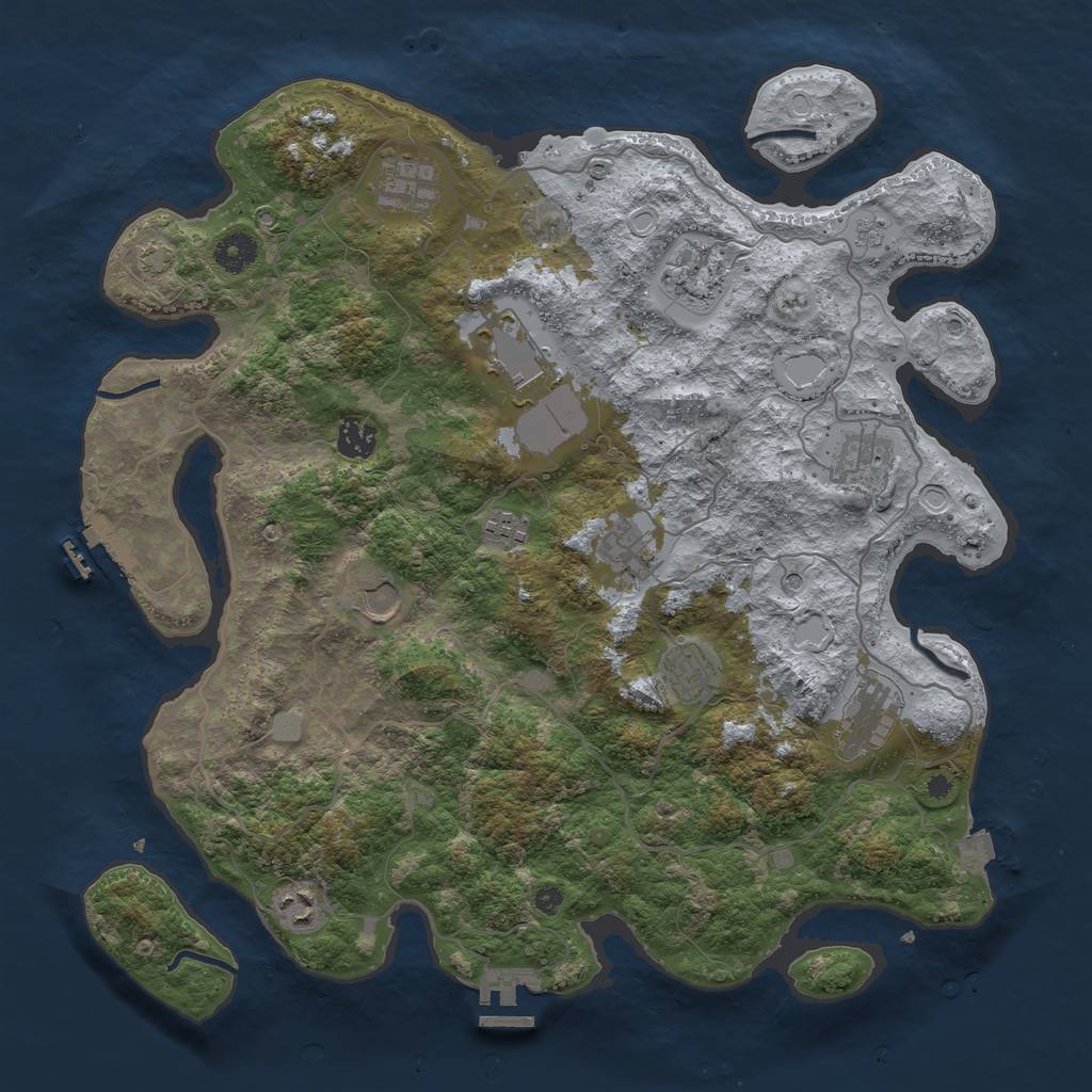 Rust Map: Procedural Map, Size: 4000, Seed: 1017956878, 19 Monuments