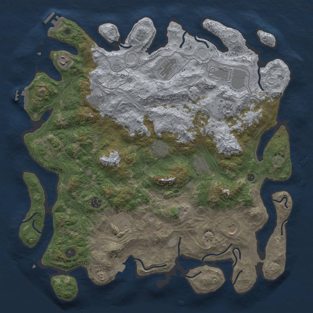 Rust Map: Procedural Map, Size: 4500, Seed: 794008610, 19 Monuments