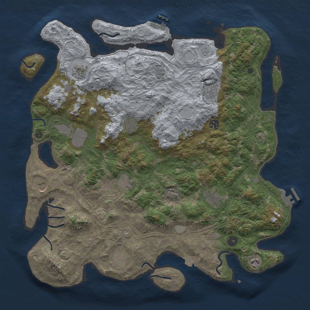 Rust Map: Procedural Map, Size: 4500, Seed: 1559864658, 19 Monuments