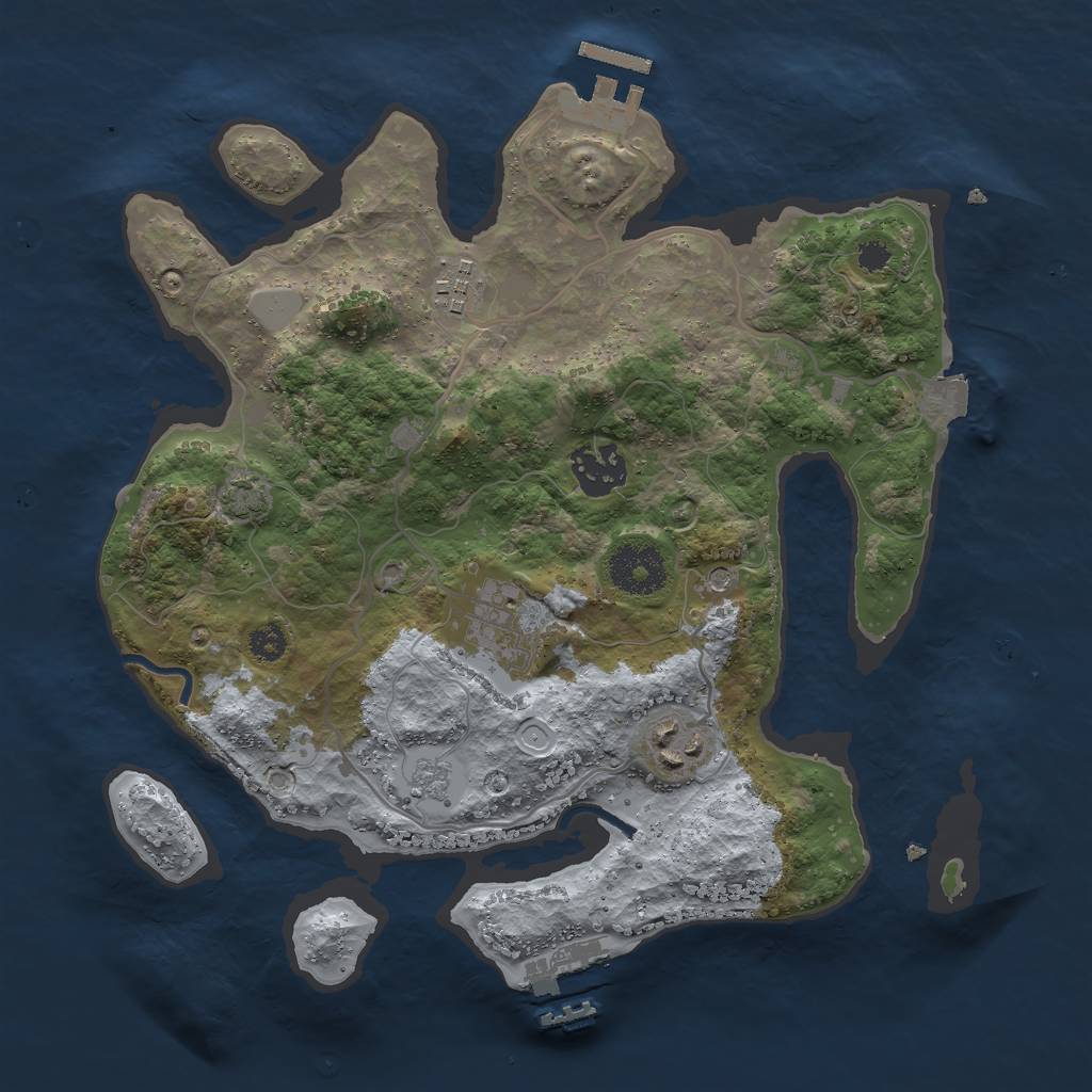 Rust Map: Procedural Map, Size: 3000, Seed: 99829399, 12 Monuments