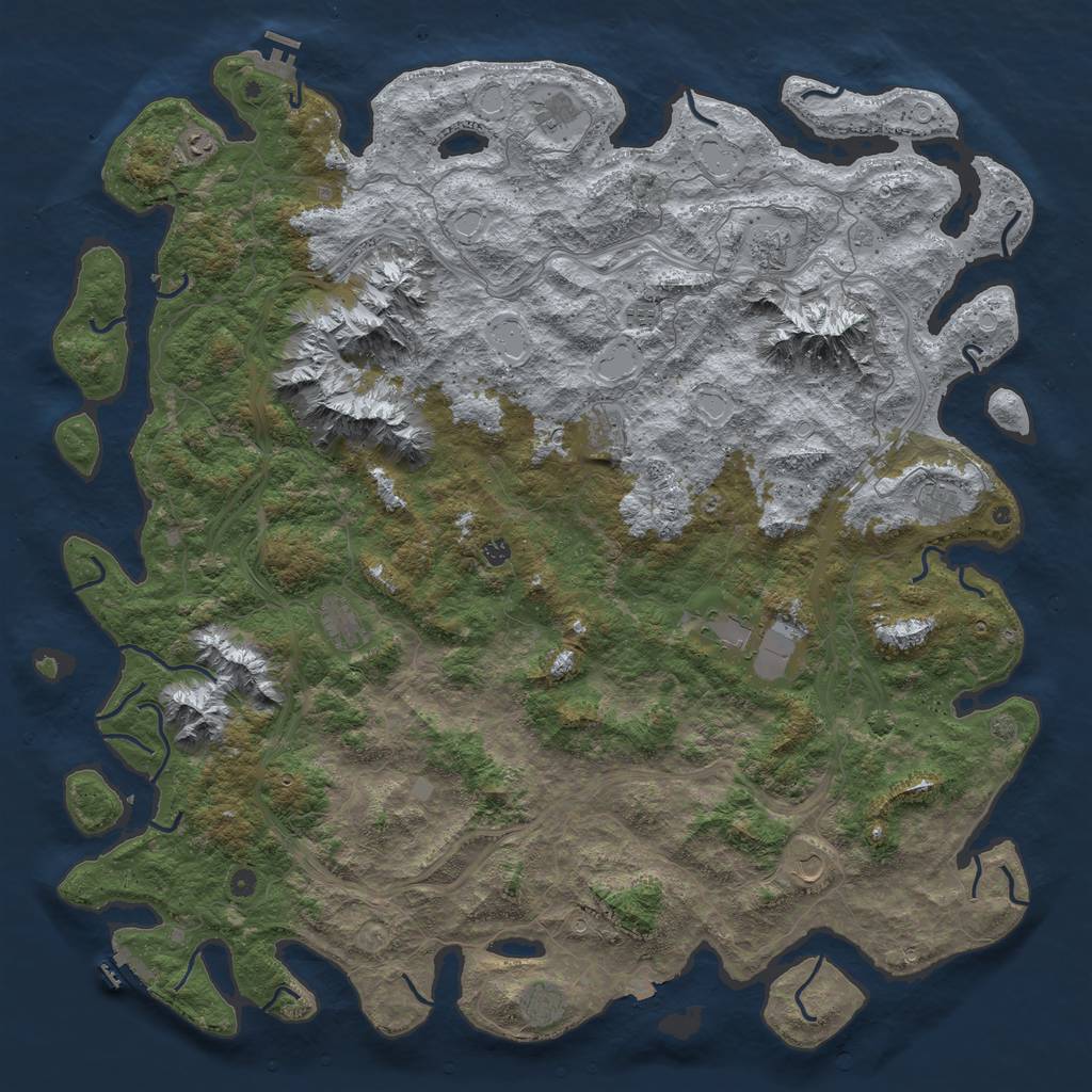 Rust Map: Procedural Map, Size: 6000, Seed: 12451, 19 Monuments