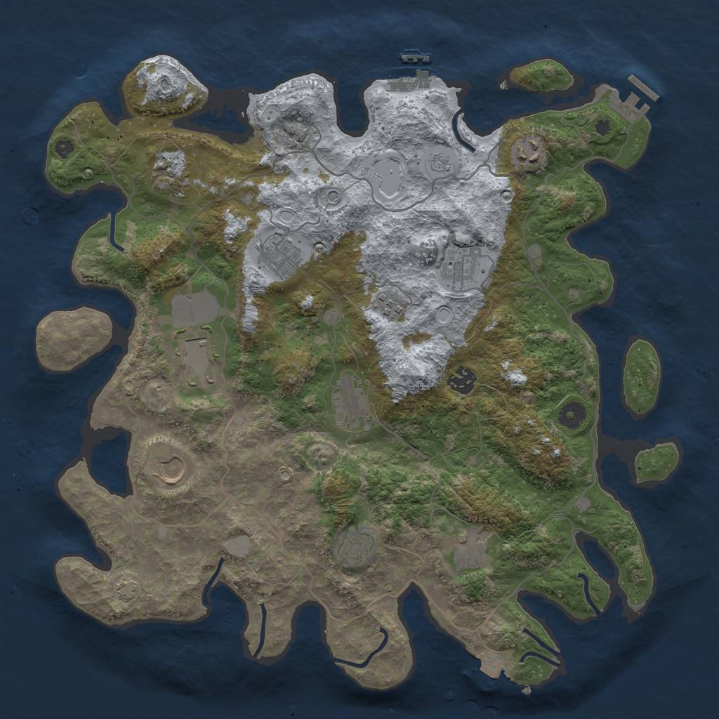 Rust Map: Procedural Map, Size: 4000, Seed: 1721044545, 19 Monuments