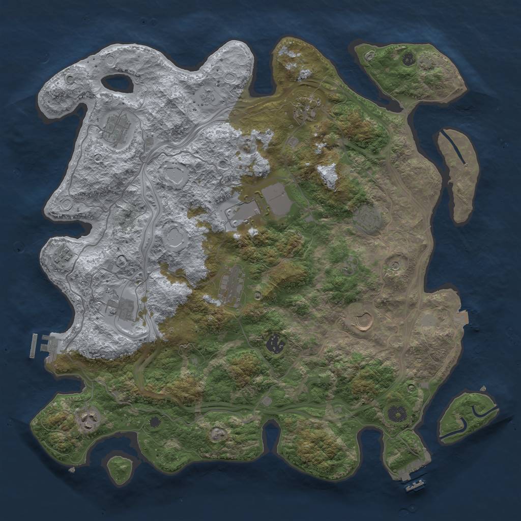 Rust Map: Procedural Map, Size: 4250, Seed: 1847584948, 18 Monuments