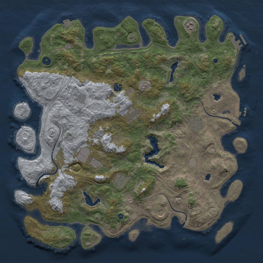 Rust Map: Procedural Map, Size: 4675, Seed: 65000, 15 Monuments