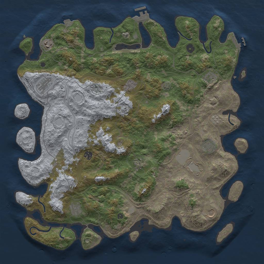 Rust Map: Procedural Map, Size: 4675, Seed: 65000, 19 Monuments