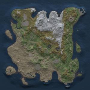 Thumbnail Rust Map: Procedural Map, Size: 3500, Seed: 1763686562, 16 Monuments