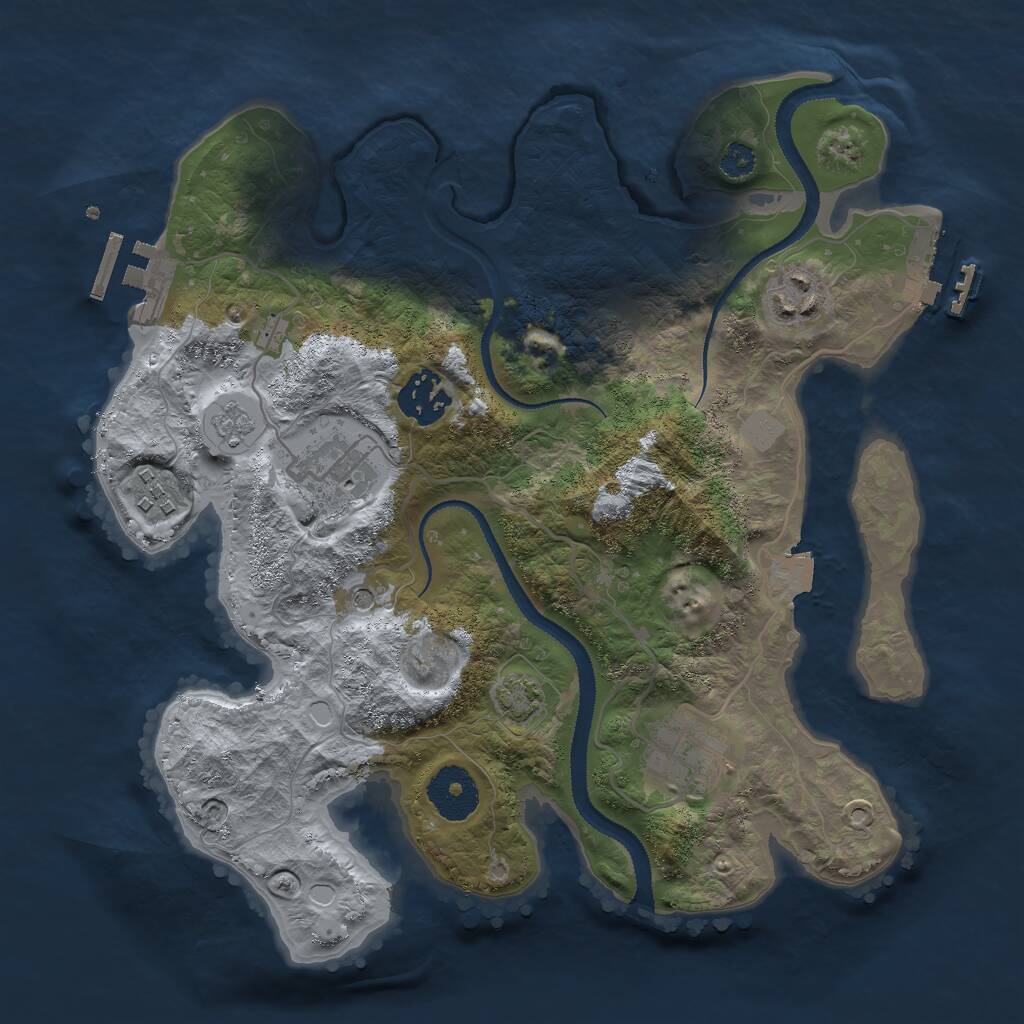 Rust Map: Procedural Map, Size: 3000, Seed: 231245365, 11 Monuments