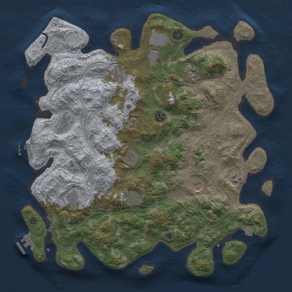 Rust Map: Procedural Map, Size: 4250, Seed: 710281554, 19 Monuments