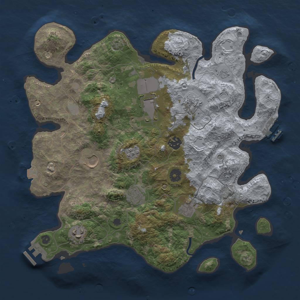 Rust Map: Procedural Map, Size: 3550, Seed: 1634116483, 16 Monuments