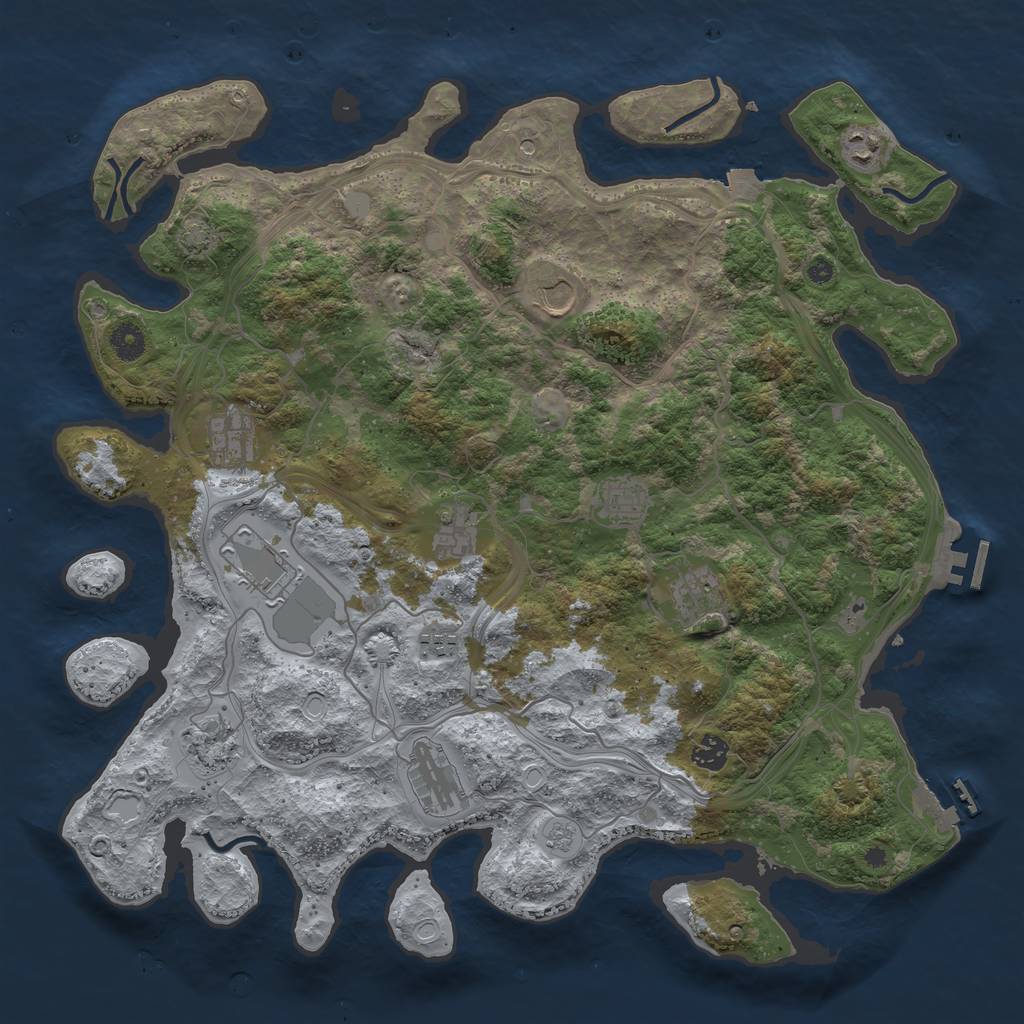 Rust Map: Procedural Map, Size: 4250, Seed: 190453096, 19 Monuments