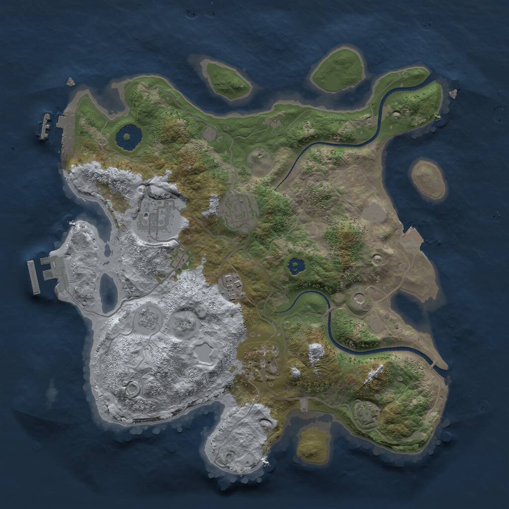 Rust Map: Procedural Map, Size: 3000, Seed: 403629942, 10 Monuments