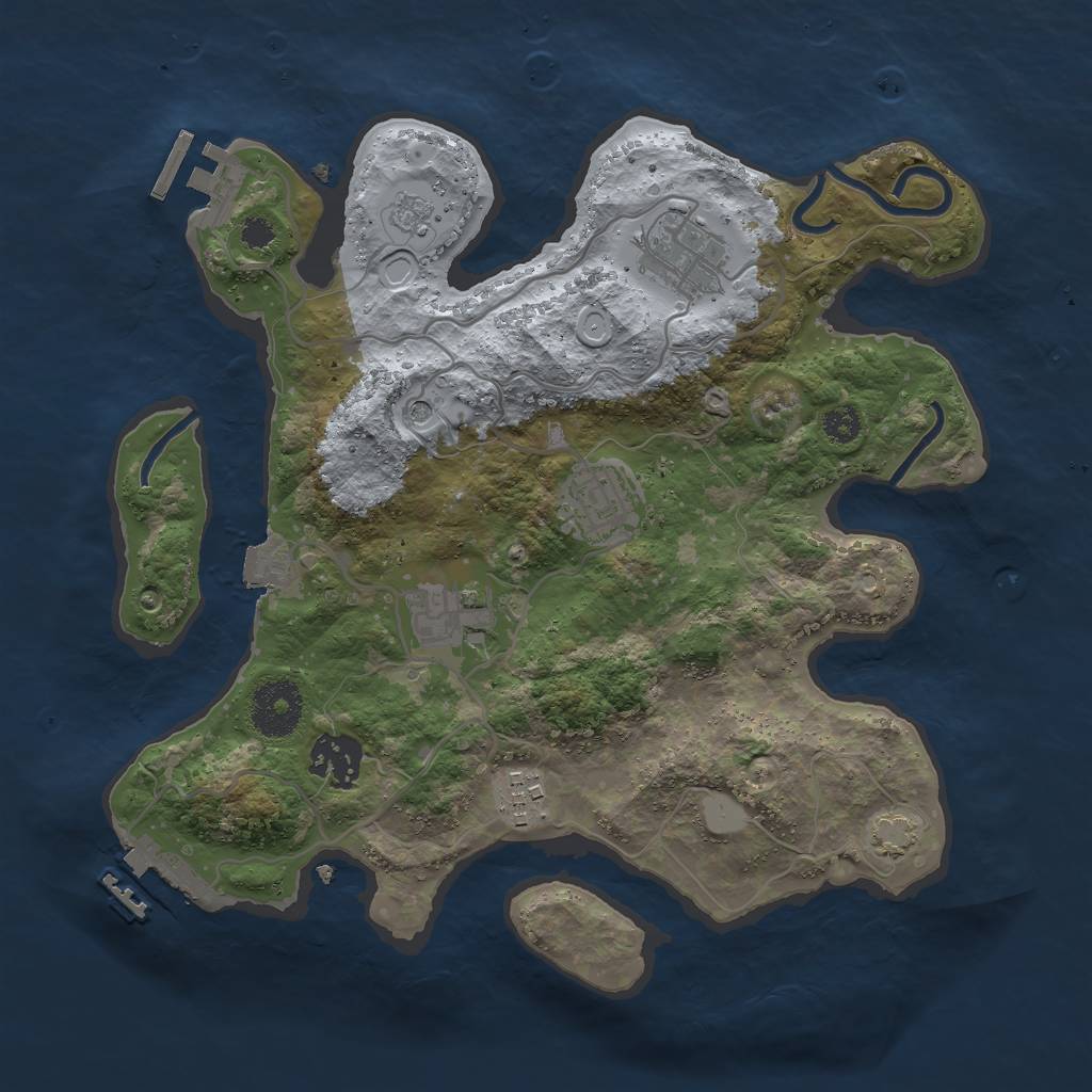 Rust Map: Procedural Map, Size: 3000, Seed: 75412938, 13 Monuments