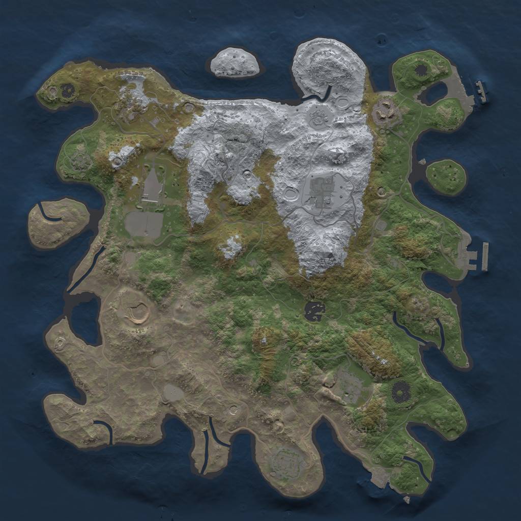 Rust Map: Procedural Map, Size: 3700, Seed: 1721044545, 16 Monuments