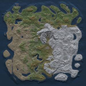 Thumbnail Rust Map: Procedural Map, Size: 5250, Seed: 69342072, 17 Monuments