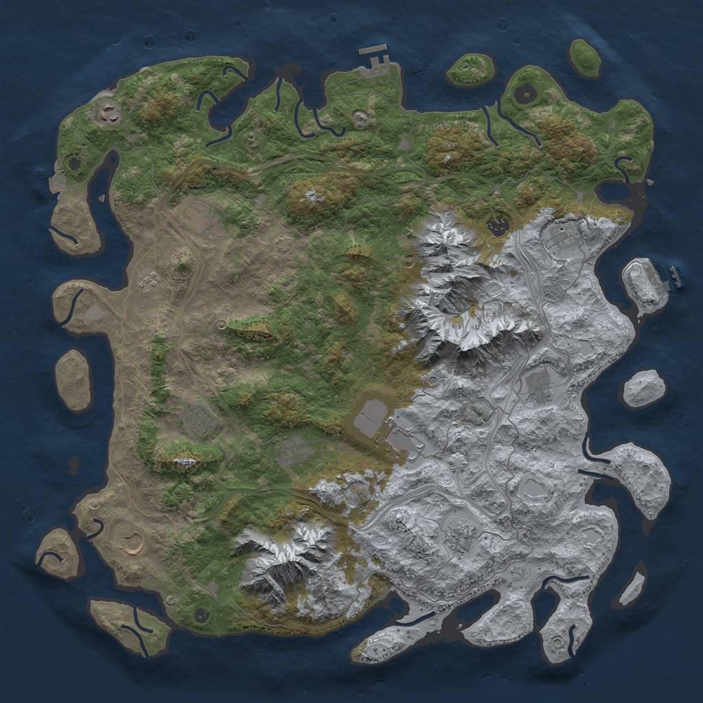 Rust Map: Procedural Map, Size: 5000, Seed: 631973180, 19 Monuments