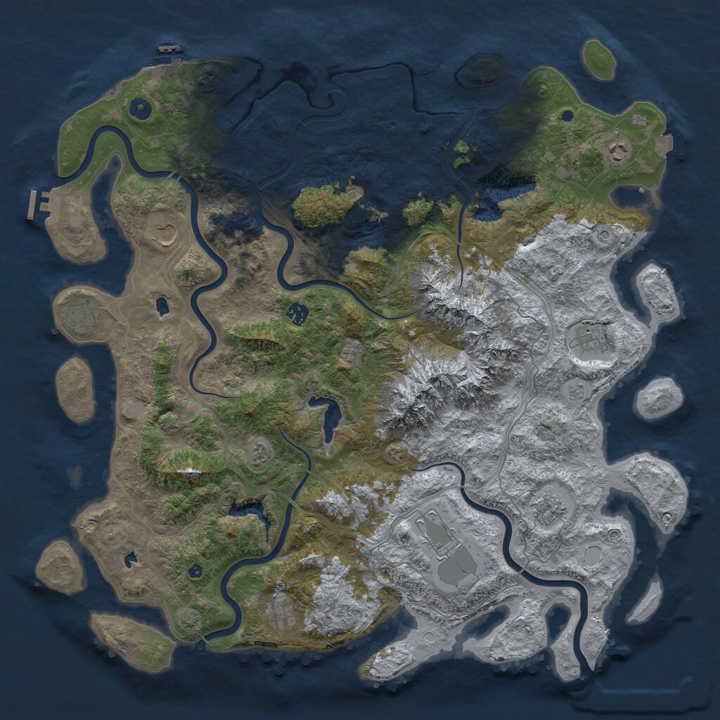 Rust Map: Procedural Map, Size: 5000, Seed: 631973180, 15 Monuments