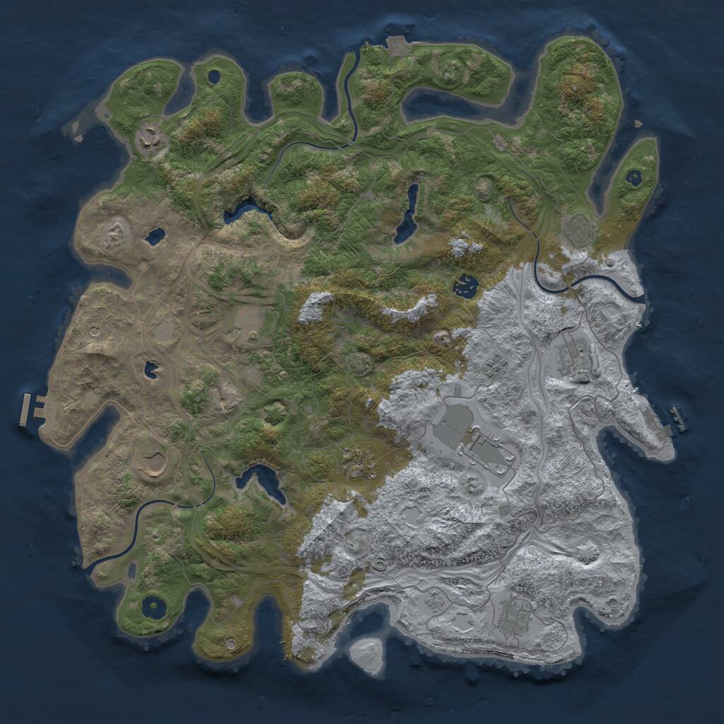 Rust Map: Procedural Map, Size: 4500, Seed: 1614395786, 16 Monuments