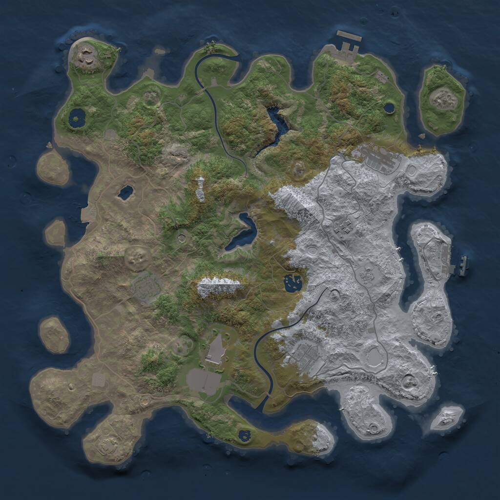 Rust Map: Procedural Map, Size: 4000, Seed: 926373592, 13 Monuments