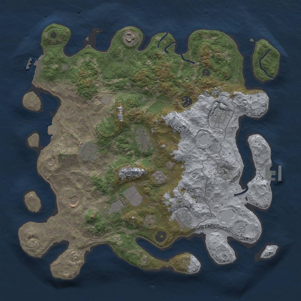 Rust Map: Procedural Map, Size: 4000, Seed: 926373592, 17 Monuments