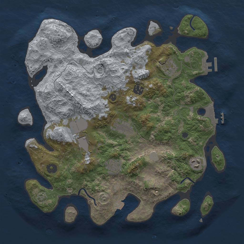 Rust Map: Procedural Map, Size: 3500, Seed: 1788214567, 14 Monuments