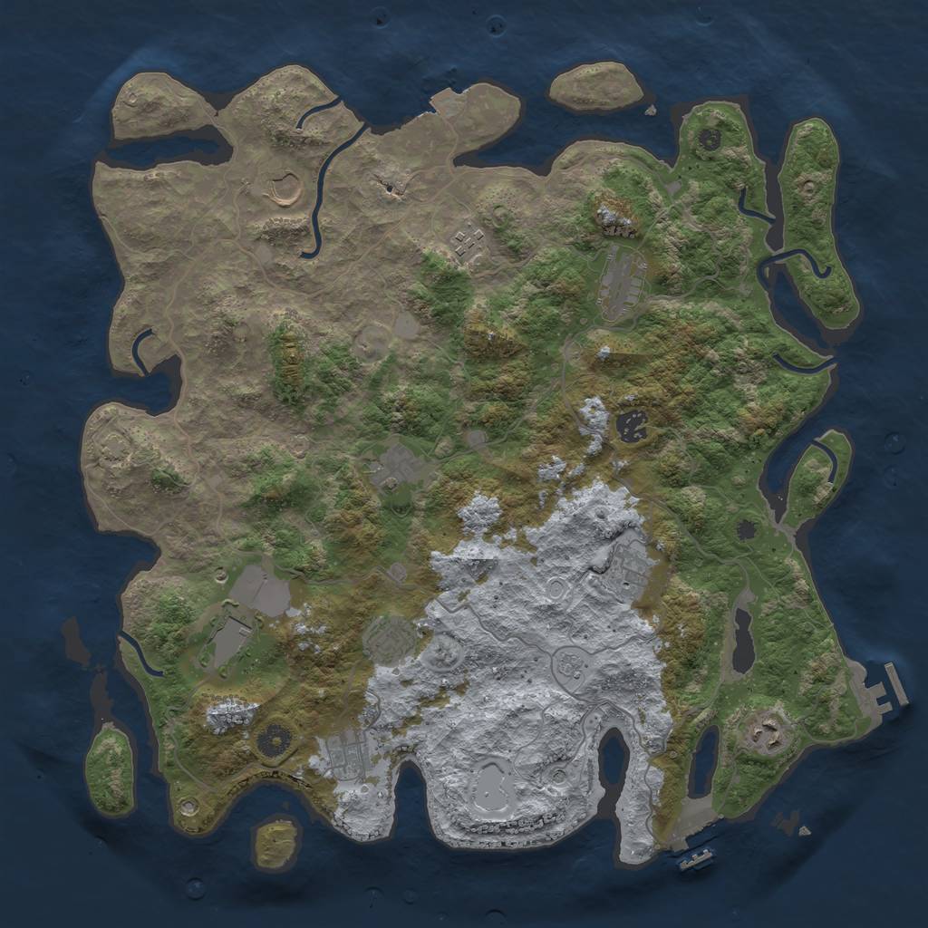 Rust Map: Procedural Map, Size: 4196, Seed: 824520495, 18 Monuments