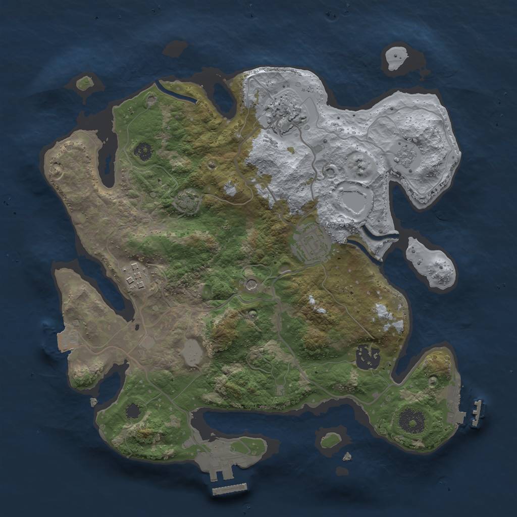 Rust Map: Procedural Map, Size: 3000, Seed: 271575600, 12 Monuments